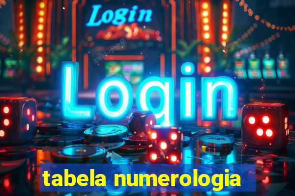 tabela numerologia